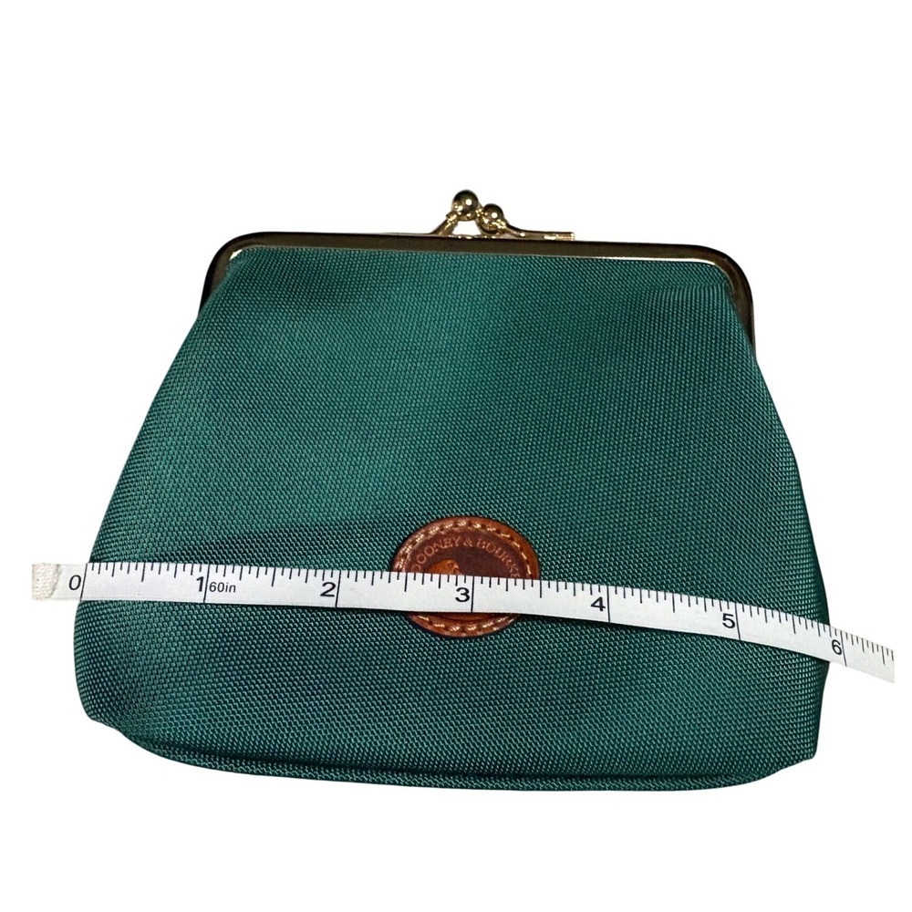 Dooney & Bourke Coin Purse Women Small Green Canvas Kiss Lock Logo - Picture 7 of 8
